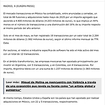 Las fusiones y adquisiciones en Mxico disminuyen un 44% hasta mayo